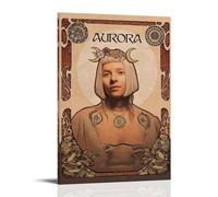 WLFUUNB Aurora Pop Singer Cool Retro Music Album Cover Canvas Poster Wall Art Decorative Painting Bedroom Painting Posters 12x18inch(30x45cm) Frame-style