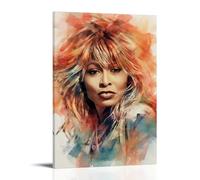 WLFUUNB Tina Turner Pop Singer Cool Retro Music Album Cover Canvas Poster Wall Art Decorative Painting Bedroom Painting Posters 16x24inch(40x60cm) Frame-style