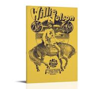 WLFUUNB Willie Nelson Pop Singer Cool Retro Music Album Cover Canvas Poster Wall Art Decorative Painting Bedroom Painting Posters 24x36inch(60x90cm) Frame-style