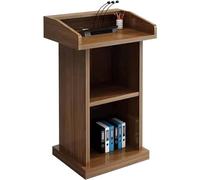 WLGDBXF Wooden Podium Desk Pulpit Modern Pulpits Lecterns for Meeting Churches Auditorium Modern Office Desk with Open Storage