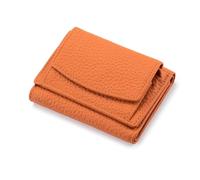 WLH Alexanders Genuine Leather RFID Blocking Wallet Slim Anti-Credit Card Fraud Card Holder Organizer Folding Purse Compatible with Women and Men(Orange)