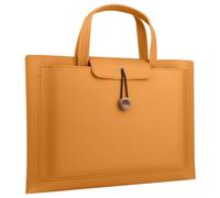 WLH Alexanders Laptop Case Sleeve 14 Inch Briefcase Waterproof Leather Tote Messenger Bag Slim PC Carrying Case Large Capacity(Mustard Yellow,15.6/16inch)