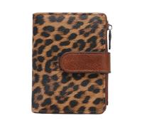 WLH Alexanders RFID Blocking Wallet Compatible with Women Vegan Leather Tri-fold with Zipper Coin Pocket Anti-Theft Clasp Waterproof Slim Design Purse(Leopard Print)