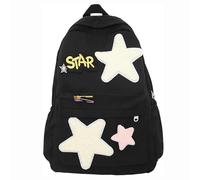 WLH Alexanders Schoolbag Y2K Cute Star Girls Boys Backpack Casual Daypack Waterproof Can Hold Laptop Campus Aesthetic College Style Back pack school supplies(Nero)