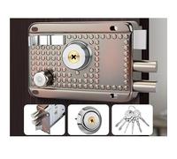 WLH Alexanders Traditional Nightlatch Electro Brass Finish Standard Security Double Lock Cylinder Interlocking Locking Structure(Left-Opening with Edge)