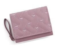 WLH Alexanders Wallet Women Small Compact 3-fold Luxury Ladies Purse Embroidered Love Heart Multi Card Slots Leather Pocket Wallet Compatible with Women(Lila)