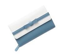 WLH Alexanders Women Leather Wallets Bow-Knot Small Fresh Clutch Card Holder Ladies Purse with Zipper Pocket Compatible with Women(Blu)