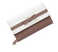 WLH Alexanders Women Leather Wallets Bow-Knot Small Fresh Clutch Card Holder Ladies Purse with Zipper Pocket Compatible with Women(Rose)