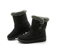WLH Alexanders Women's Winter Snow Boots Ankle Water-Resistant Booties Warm Fur Lined Anti-Slip Comfortable Shoes Snow Boots(Nero,6.5)