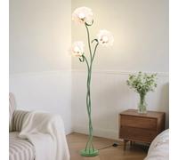 WLHBF Flower Floor Lamp,Floor Lamps for Living Room,3 Colour Temperature LED Reading Standing Lamp with Flexible Gooseneck Cute Green Bedside Lamps for Bedroom Office Home Decor(3 Bulbs Included)