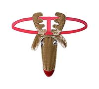 WLHBF X Pack Mankini Christmas Snowman Gift Thong Men’s Sexy Underwear G-String Gift Face Men's underwear Men's Boxers Men Red