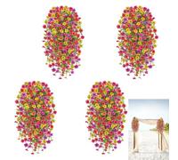WLHFDC 4Pcs Autumn Artificial Hanging Flowers Outdoor 75cm UV-Resistant | Autumn Fake Hanging Trailing Morning Glory Baskets,Artificial Hanging Vine Plants for Thanksgiving Parties Garden Decoration