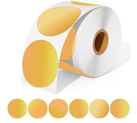 WLHGH 2 Inch Round Thermal Labels, Self-Adhesive Circle Sticker Printer Label, 6 Colour Gradients Thermal Label for Barcode, Logo Design, Address, QR Code, Address, Inventory, 600 Labels/Roll (Orange)