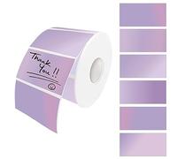 WLHGH Thermal Labels, Self-Adhesive Circular Stickers for Printers, 6 Color Gradient Multipurpose Labels for Thank You Cards, Logo Design, Addressing, QR Codes, and Inventory Management (Purple)