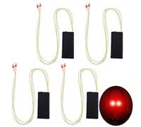 WLHHBO 4 Pcs Halloween Glowing LED Light Up Eyes for Mask Cosplay Laser Eyes with Battery Box, Battery Not Included(Red Light)(Red Light)