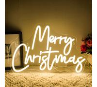 WLHOPE Merry Christmas Neon Sign Dimmable Neon Signs For Wall Decor Led Lights For Christmas Bar Man Cave Club Party Room Shop Window Bedroom Decoration Gifts USB Powered 12.6x16.14in