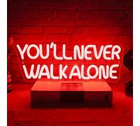 WLHOPE You'll Never Walk Alone Neon Signs for Wall Decor Adjustable Red LED Lights Decorations for Art Room Bedroom Birthday Party Men Cave, Best Gift for Friends Boys and Girls