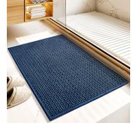 Wlian Luxury Chenille Bath Mat - Extra Thick Shaggy Bathroom Rug, Super Absorbent Microfiber, Non-Slip Backing, Machine Washable for Bath Floor, Tub & Shower, Blue, 60x90 cm