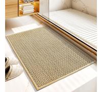 Wlian Luxury Chenille Bath Mat - Extra Thick Shaggy Bathroom Rug, Super Absorbent Microfiber, Non-Slip Backing, Machine Washable for Bath Floor, Tub & Shower, Beige, 40x60 cm