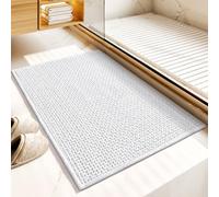 Wlian Luxury Chenille Bath Mat - Extra Thick Shaggy Bathroom Rug, Super Absorbent Microfiber, Non-Slip Backing, Machine Washable for Bath Floor, Tub & Shower, White, 60x90 cm