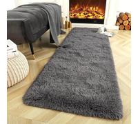 Wlian Rugs Living Room - Washable Anti Slip Runner Rug, Soft Fluffy Floor Mat for Bedroom, Hallway, Beside Rugs & Living Room Decor, DarkGrey, 50x200cm