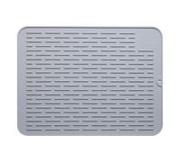 WLICCHS Dish Drying Mat 40 x 30 cm, Silicone, Grey - Pattern 1, Non-Slip, Quick Drying, Heat Resistant