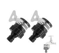 WLICCHS Pack of 2 Hose Connection Tap, Universal Water Thief, Garden Hose Adapter Tap, Water Connection Motorhome with Rubberised Handle for Garden, Kitchen, Camping