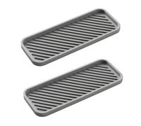 WLICCHS Pack of 2 Sink Organiser, Sink Organiser, Drying Mat, Silicone Soap Holder, Sponge Holder, Non-Slip Soap Dishes for Sponges, Soap, Brushes, Hand Soap, Makeup (23.2 x 9.5 x 1.3 cm)