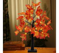 Wlicon Fall Maple Leaf Tree, 60cm Artificial Tree with Warm Orange Maple Leaves - Autumn Decoration for Home, Indoor & Outdoor, Patio, Wedding