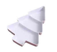 WLIHDB 2Pcs Tree Shaped Fruit Tray Plastic Candy Snack Dried Melon Plate Party Supplies Home Decoration for Party(White)