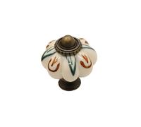 WLIHDB 5Pairs Ceramic Pumpkin Pull Hand-Painted Classic Handle Drawer Cupboard Closet Door Single Hole for Chest of Drawer(Color11)