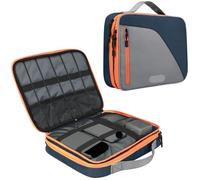 WLIHDB Cable Organiser Bag 2pcs 11.6 Inch Double Layer Electronic Thicken Cable Organizer Bag Portable Case for Hard Drives, Cables, Charge for Cable Accessories(Blue)