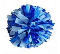 WLIHDB Cheerleading Pom Poms 4pcs 32cm Cheerleader Pompon With Rings Handle, Cheerleading Pom Poms, Sport Supplies For Sports Meeting(Blue White)