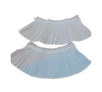 WLIHDB Lace Cuffs 2 Pairs Autumn And Winter Double Fake Cuffs Beautiful Lace Hollow Cuff Decoration Sleeve Stitching For Women(White pleat)