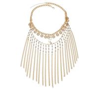 WLIHDB Masquerade Mask Rhinestone Golden Fringe Face Curtain Jewelry Women Prom Party Mask Chain Headwear Decoration Bridal Veils For Dance