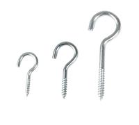 WLIHDB Screw-in Hooks 10pcs C Shaped Opening Sheep Eye Hook Screws Question Mark Ceiling Screw for Lamp Light for Hammock Stand, Swing Chair(Size1)