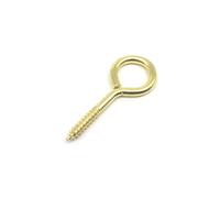 WLIHDB Screw-in Hooks 10pcs Lamp Light Cabinet Plant Curtain Net Wire Ceiling Eye Bolt Eyebolt Screw in Hanger O L C Cup Hook Clasp for Hammock Stand, Swing Chair(O Shape Golden,Length 45mm)