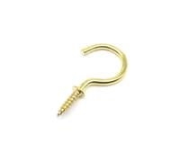 WLIHDB Screw-in Hooks 10pcs Lamp Light Cabinet Plant Curtain Net Wire Ceiling Eye Bolt Eyebolt Screw in Hanger O L C Cup Hook Clasp for Hammock Stand, Swing Chair(C Shape Golden,Length 45mm)
