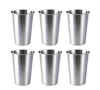 WLIHDB Stainless Steel Cup 6PCS Stainless Steel Cups 400ML Tumblers Pint Camping Drinking Glasses Stackable Metal Cup for Home, Restaurants, Travel