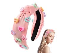 Wlikmjg Love Heart Knot Headband - Fashionable Knotted Headband Face Wash Headband | Seasonal Decors, Love Heart Hair Wraps for Spa,Wedding, Beach, Dating
