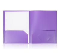 wlilupah 1 Pcs Heavy Duty Plastic Folders 2 Pocket File Folder Fit Letter Size for Home Office School Communication Presentation Report Sheet Protectors (Purple)