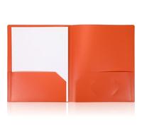 wlilupah 1 Pcs Heavy Duty Plastic Folders 2 Pocket File Folder Fit Letter Size for Home Office School Communication Presentation Report Sheet Protectors (Orange)