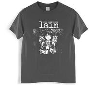 WLIN Mens T Shirt Glitch Serial Experiments Lain T Shirt Men Harajuku Tshirt Streetwear Manga Homme Black T-Shirt Euro Size