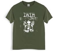 WLIN Mens T Shirt Serial Experiments Lain Tshirt Men Cotton Harajuku Japan Manga Iwakura Tees Homme Black T-Shirt
