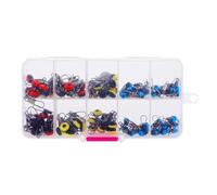 Wlinfetity 100pcs Marine Fishing Beads and Swivels Set with 3 Types Quick-Connect Kit, 360° Rotating, Corrosion-Resistant, Red/Blue/Yellow