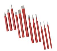 Wlinfetity 12-Piece Chisel and Centre Set for Metal Stone Brick, Cutting Tool for Shaping and Punching, Robust Hand Tool Set for Workshop and Hobby, 6 mm to 16 mm
