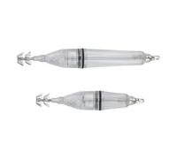 Wlinfetity 2pcs Luminous LED Squid Jig Hook Set for Saltwater & Freshwater Fishing, 12 cm and 17 cm with Red Green White Light, Compatible with AA Battery, Octopus Cod Snapper Bait