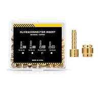 Wlinfetity 50 Sets for Bike Brake Hose Olives and Connecting Inserts for SRAM, BH59, BH90, Magura - Brass Hydraulic Disc Brake Fittings, No Oil Leakage, High Hardness for Long Service Life