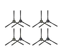 Wlinfetity 8 Pack Side Brush for AMIBOT Spirit Motion X810 X910SKD Animal Motion X910 Robotic Vacuum Cleaner Replacement Parts Compatible with Nylon Plastic Construction Black