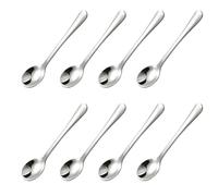 Wlinfetity 8 PCS Tiny Stainless Steel Spoons for Spices, Salt, Sugar, Pepper, Honey, 304 Stainless Steel, Mini Spoons for Jars, Silver